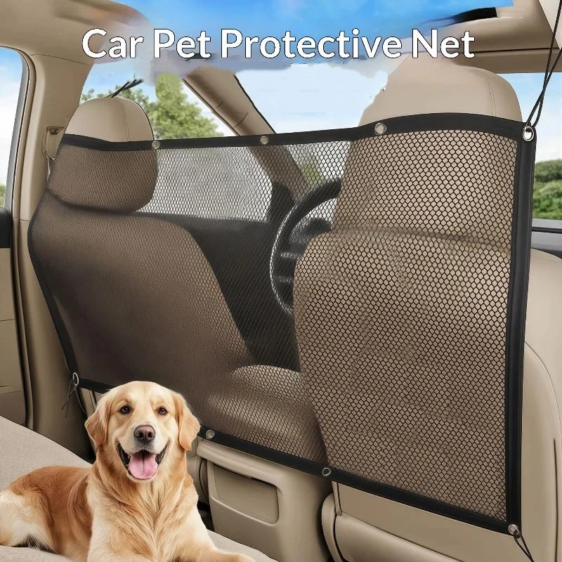 Universal Breathable Mesh Pet Isolation Net Car Back Seat Dog Safety Travel Barrier