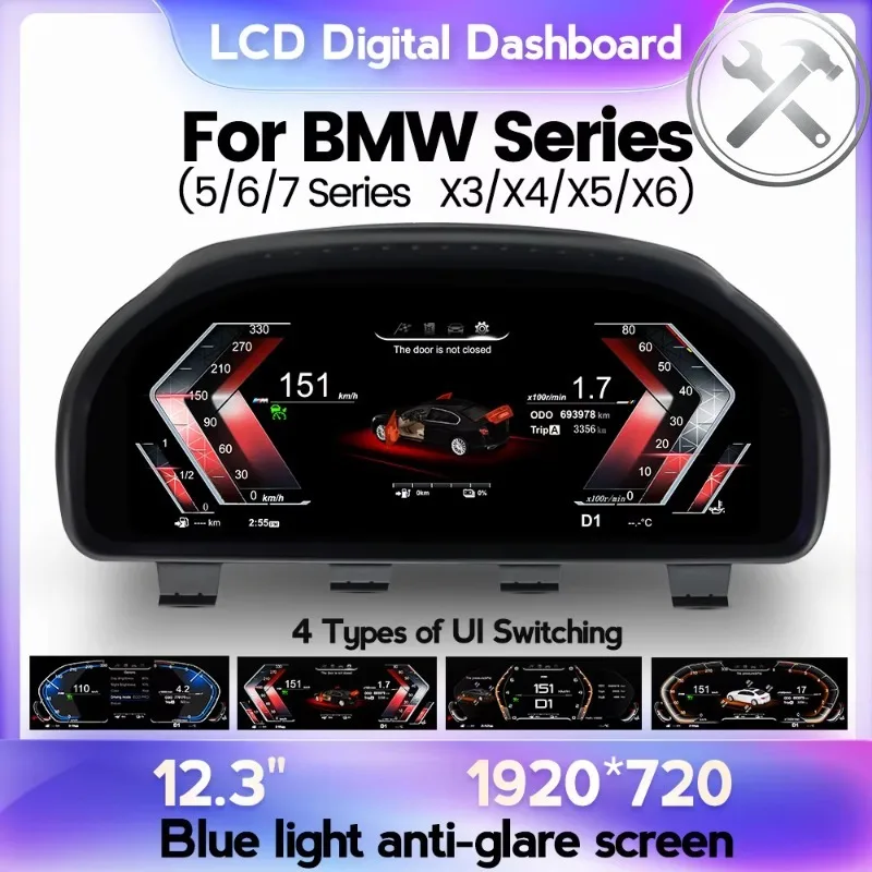 

LINUX System HD LCD Dashboard Speedometer Digital Cluster Auto Parts for GT F07 F10 F11 F18 F06 F12 F13 F01 F02 F03 F25 F26 F1