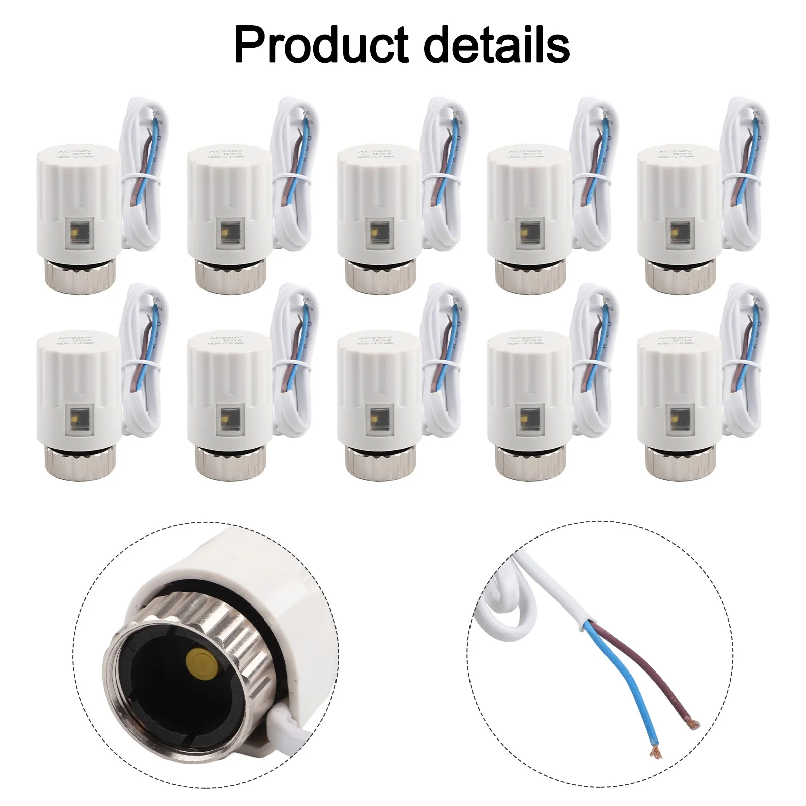 10PCS Normally Open Electric Heating Actuators 230V Water Distributor for Effective Heating and Energy Savings