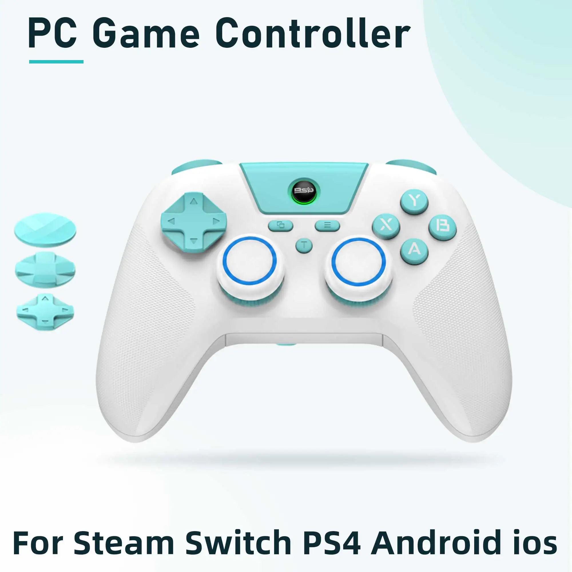 Wireless PC Game Controller with Dual Vibration Gamepad for Switch PS3 PS4 Joystick with 3 Replaceable D-PAD Best Gift