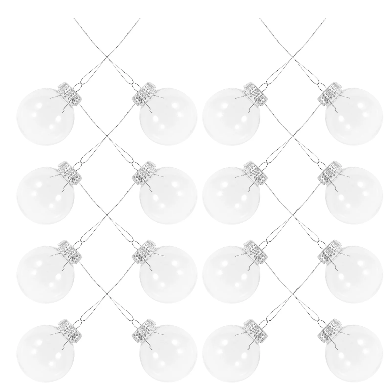 

30Pcs Clear Ornament Balls Fillable - Transparent Plastic Baubles for DIY Crafts Hanging Decorations Christmas Wedding Party