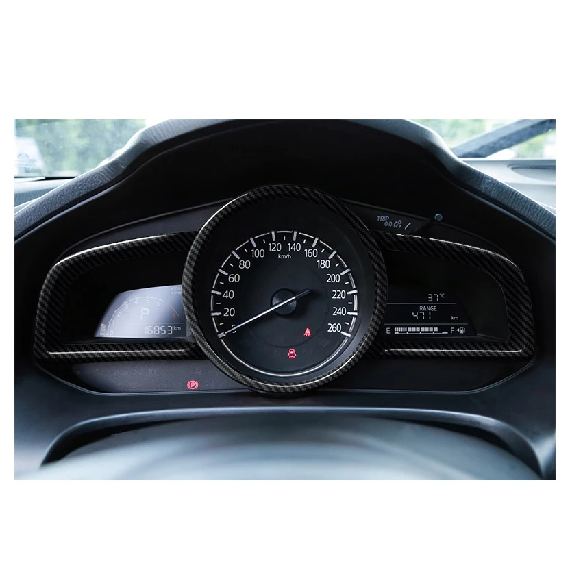 Voor Mazda 3 Axela 2014-2018 Koolstofvezel Dashboard Interieurframe Afdekking Van Het Interieurinstrument