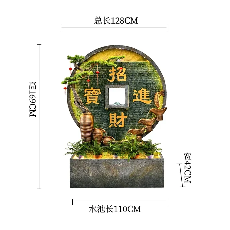 Large water curtain wall running water screen ornament living room garden courtyard partition water landscape fountain