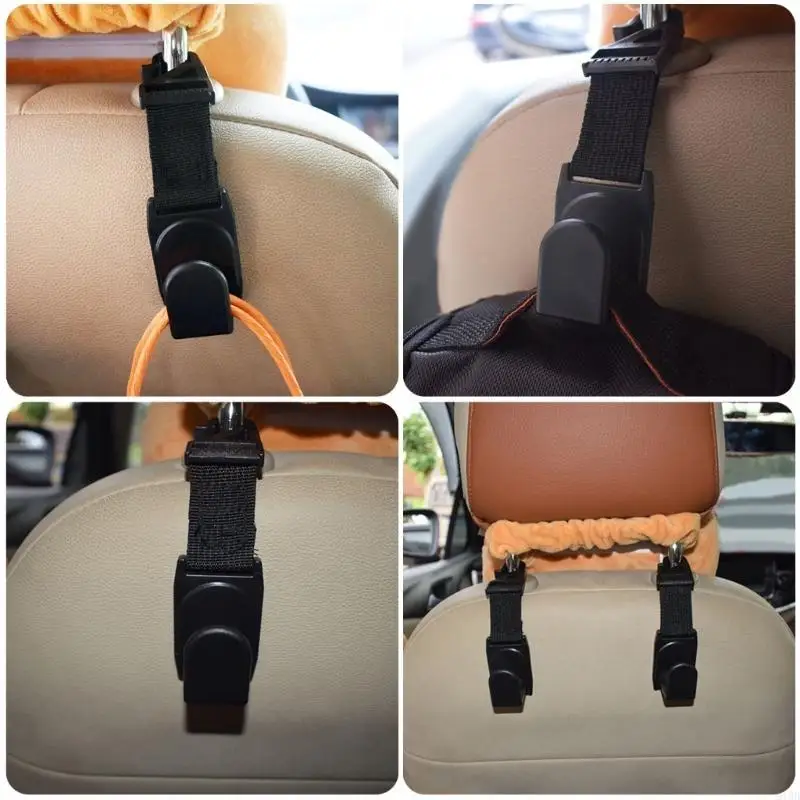 2025 جديد ABS Car Headrest Hook Hook Rotatable Car Setting لسهولة التخزين والتنظيم