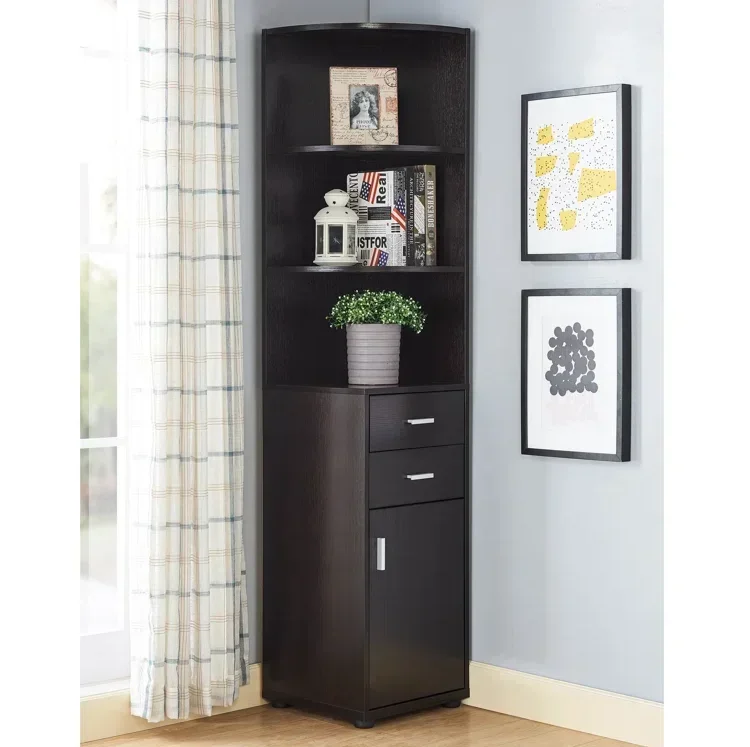 

# Storage Cabinet Multi-Functional Bookshelf Wholesale Easy Assembly Three Rounded Shelf Display Shelf Corner Bookcase #