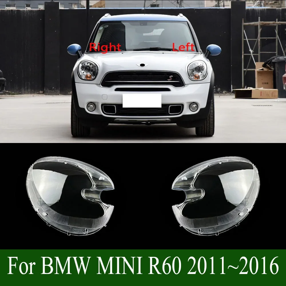 

For BMW MINI R60 2011~2016 Front Headlamp Cover Transparent PC Lampshade Headlight Shell Lens Plexiglass