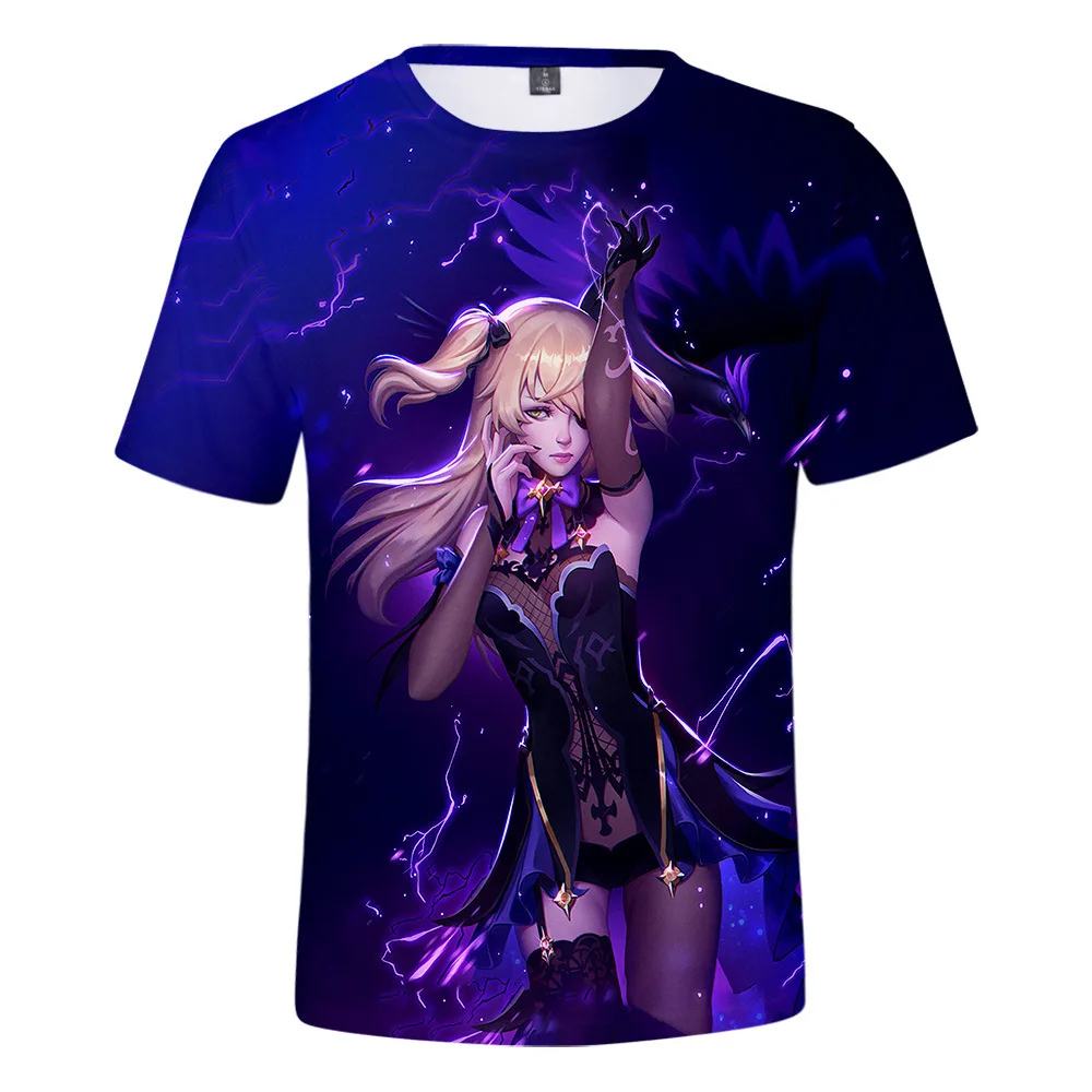 

Hot Sale Tshirt Genshin Impact 3D T Shirt Summer Harajuku 3D Print T Shirt Student Personality Breathable Boys/Girls Shirt