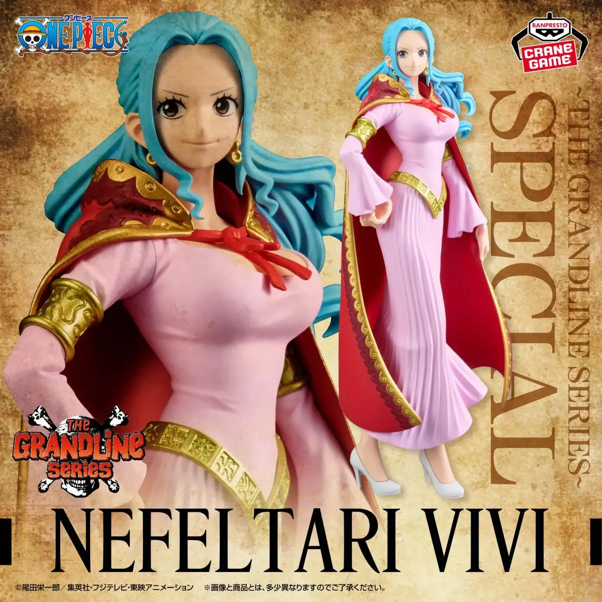 BANDAI Original ONE PIECE DXF-THE GRANDLINE SERIES-SPECIAL NEFELTARI VIVI Anime Action Figures PVC Collectible Toy Festival Gift