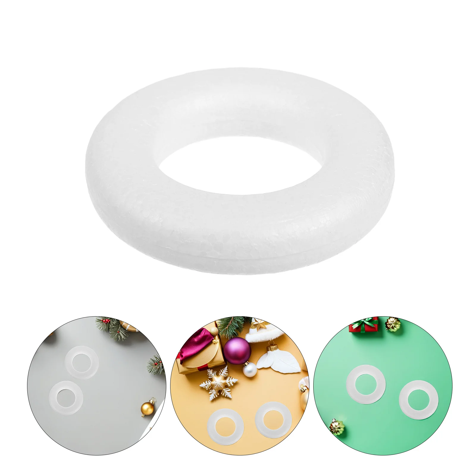 

25 pcs Foam Donut Accessories Round Craft Ring For Diy Christmas Decorations Polystyrene Wreath Ring Wreath Making Supplies