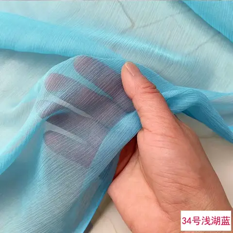 100% 뽕나무 실크 와이드 폭 솔리드 컬러 순수 실크 조젯 원단, 경량 반투명, 스카프 및 드레스에 이상적