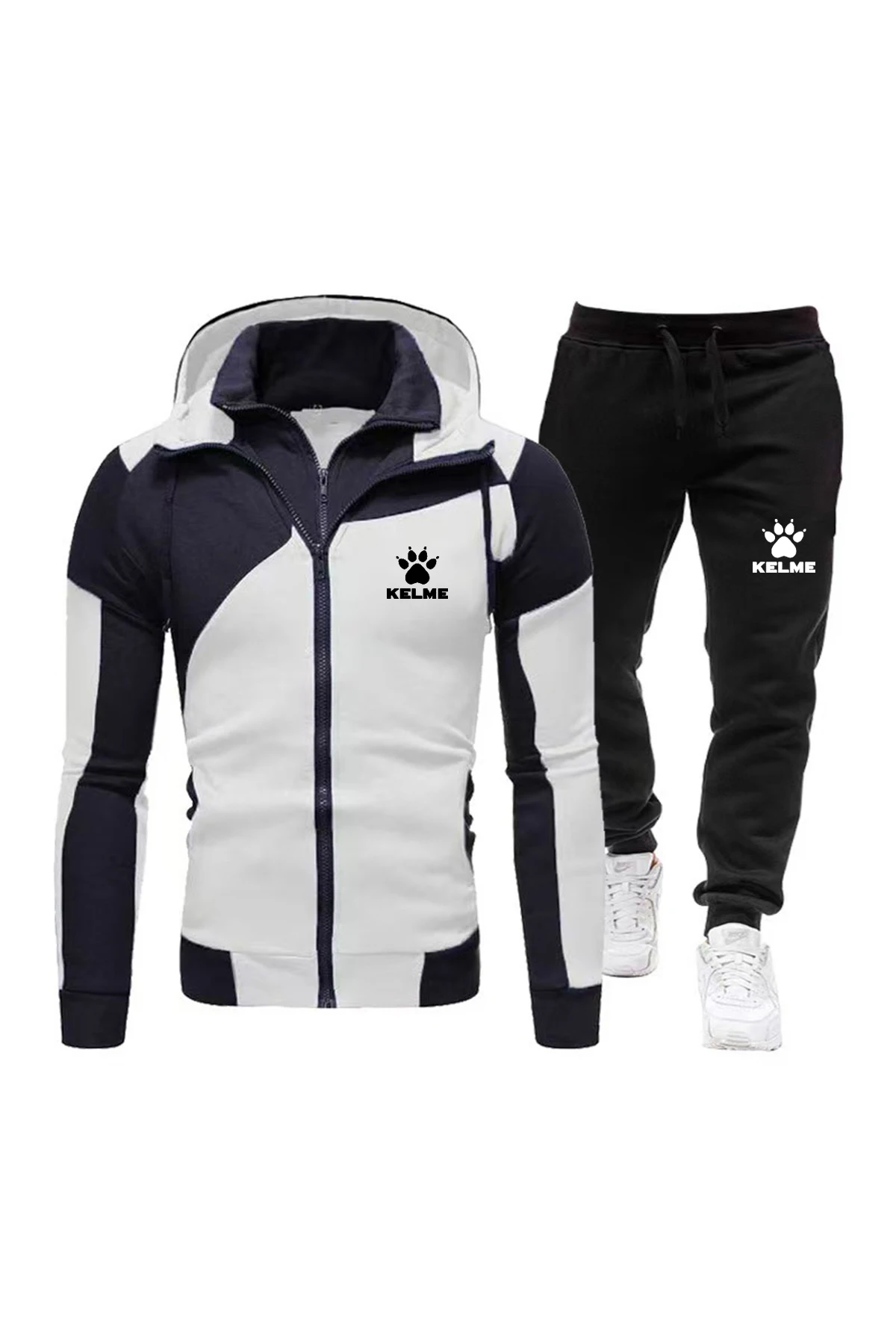 Conjunto de Moletom com Capuz e Calça Casual de Manga Comprida Kalmei com Veludo, Coleção Primavera/Outono 2026 - Em Estoque