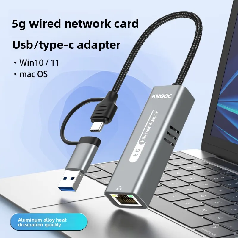 

Интерфейсная карта 5G Gigabit USB к сетевому порта RJ45, преобразователь сетевого кабеля для ноутбука, проводная сетевая интерфейсная карта TypeC