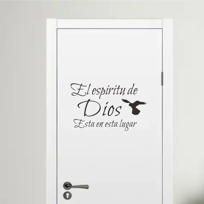 The Spirit Of God Is In this Home Spanish Quote Wall Sticker El espiritu de Dios Spanish christian religious Decal Vinyl # 554 - view 2