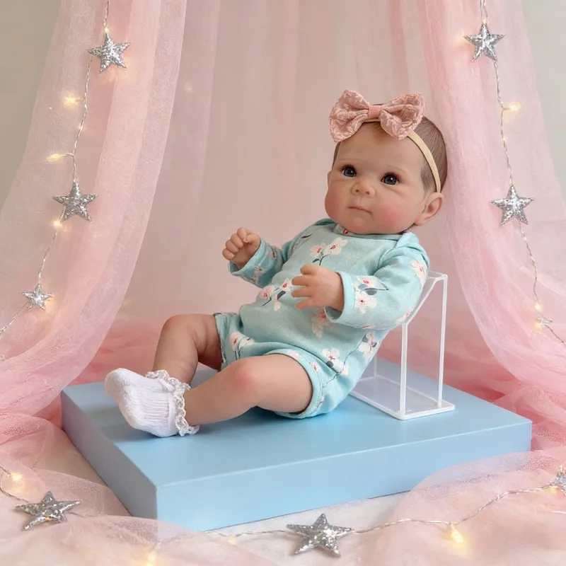 

45 см хлопковое тело виниловая кукла реборн Bettie голубые глаза милая кукла для новорожденных размеров