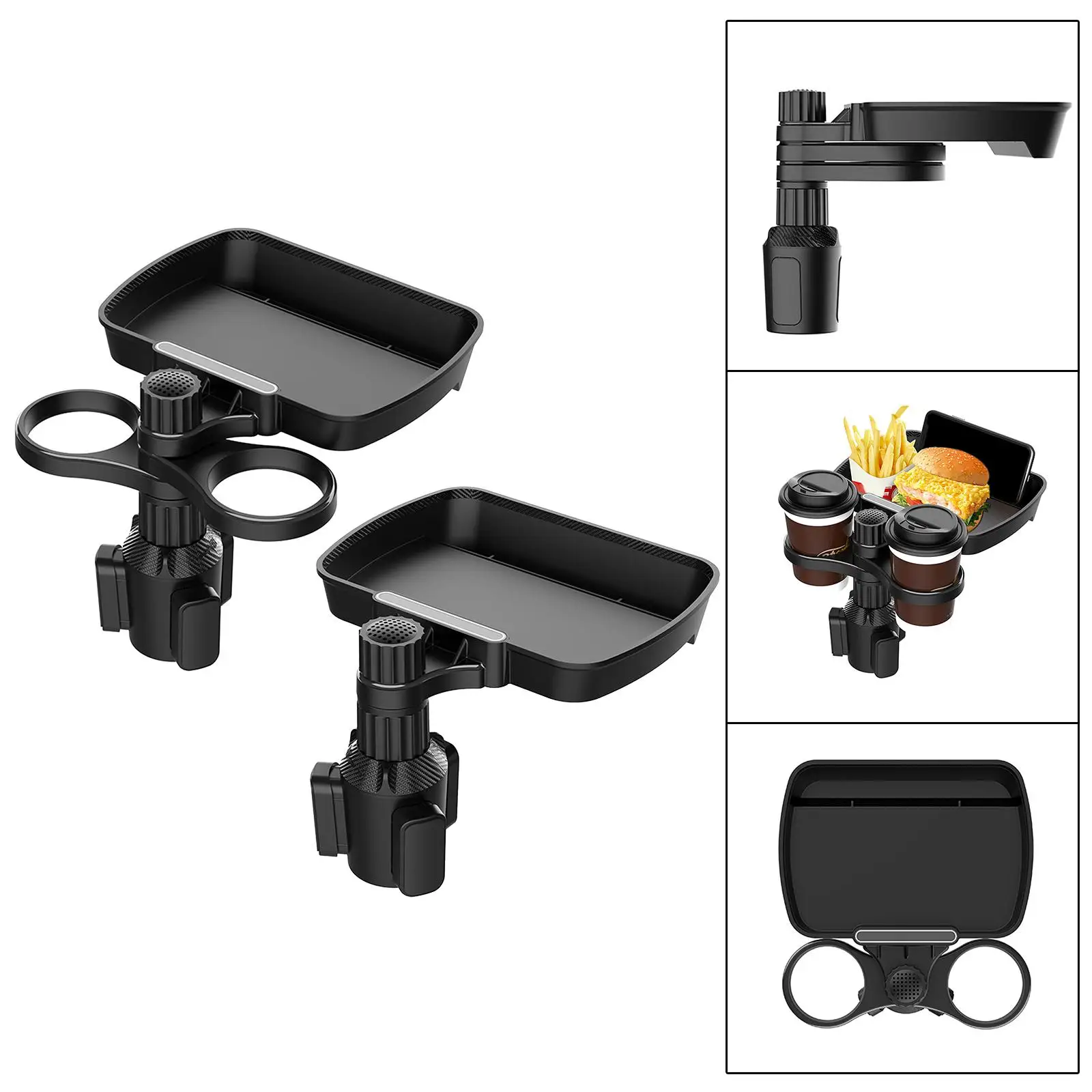 

Автомобильный подстаканник-расширитель с подносом для еды, многофункциональный черный для транспортных средств