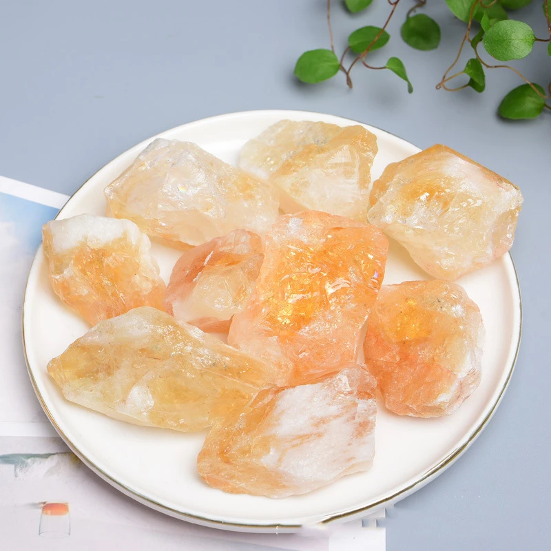 wholesale Natural Brazilian Citrine High Quality Big Particle Rough Stone Mineral Specimen Ornaments Home Decoration Accessories