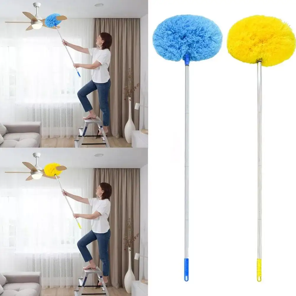 Ceiling Fan Cleaner Duster With Extension Pole - Microfiber Cleaning Tool Extended Long Handle For High Ceiling U2q8