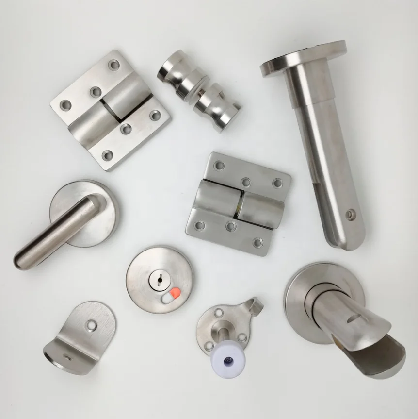 Customized Stainless Steel Public Toilet Partition Accessories Toilet Cubicle Fittings for Office Building