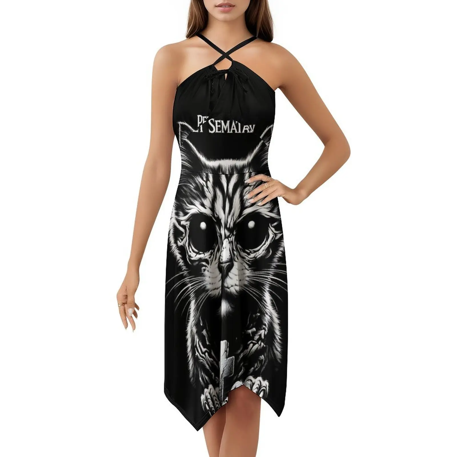 فستان كاجوال على الطراز الكوري للحيوانات الأليفة للنساء فساتين بسيطة يومية للمكتب للسيدات للحيوانات الأليفة Sematary Pet Sematary Bloodlines Evening #5