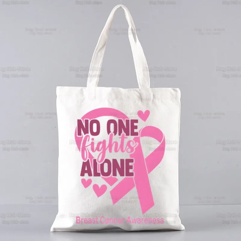 Borse per la consapevolezza del cancro al seno rosa di ottobre borsa per la spesa in tela di stoffa Shopping Travel Women Eco borse per Shopper a