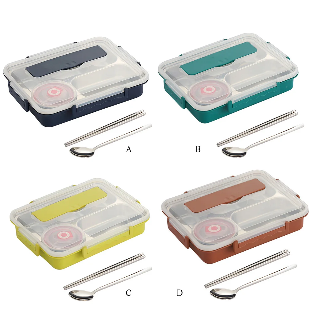 Boîte à déjeuner en acier inoxydable, étui alimentaire anti-fuite, isolation thermique, conteneur de stockage de repas, vert, M