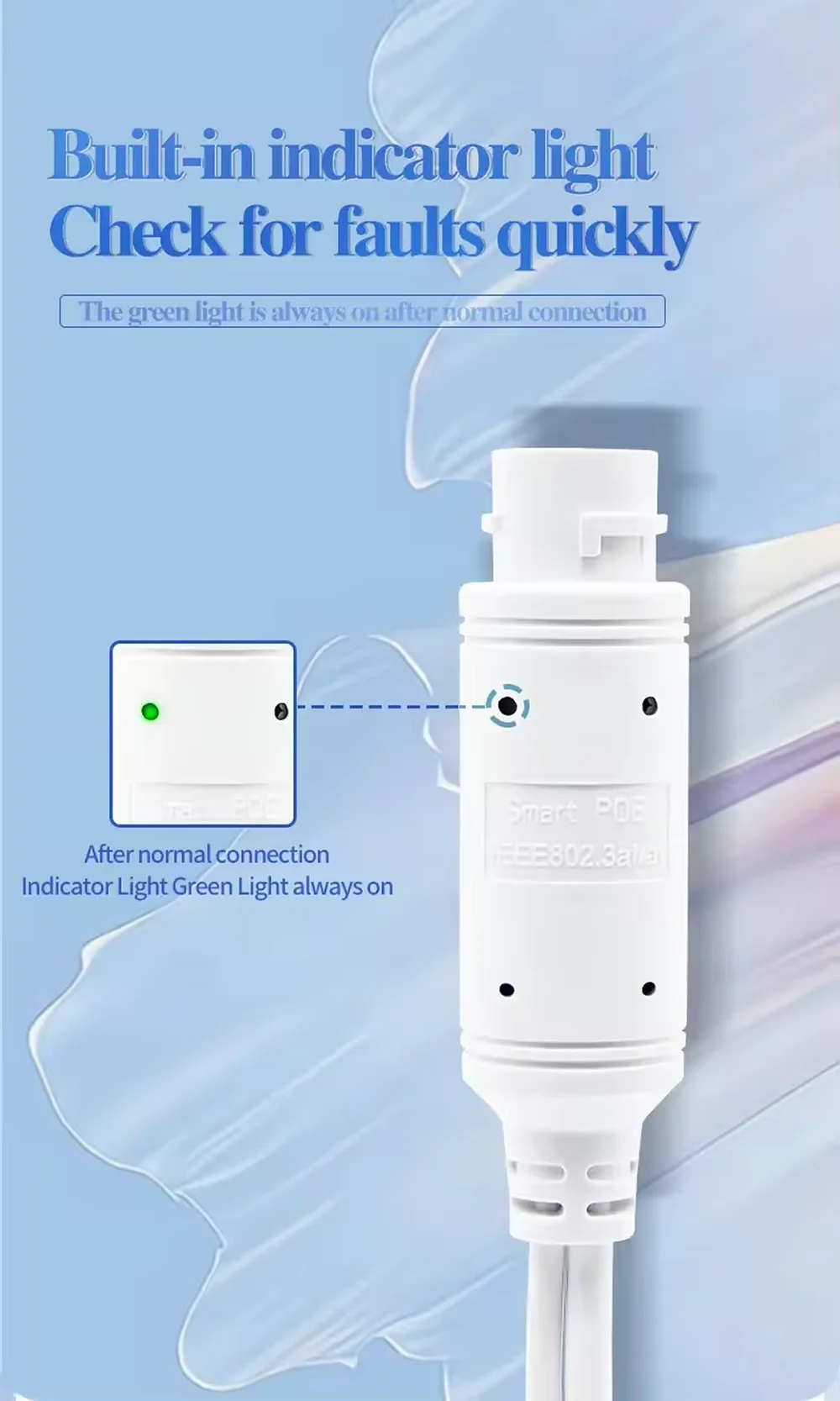 Imagem -02 - Poe Spliter Impermeável com Vídeo Adaptador de Alimentação Módulo de Alimentação do Cabo Injetor para Câmera ip Extensor Iee802.3af em 48v a 12v