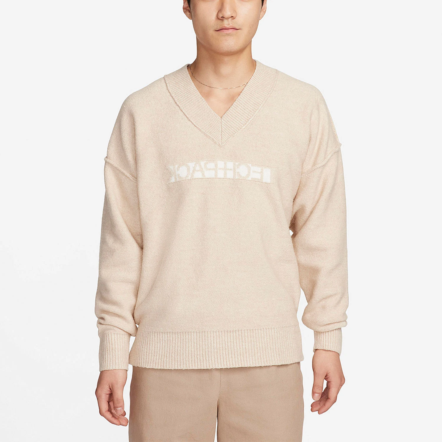 

Мужской вязаный свободный пуловер Nike Official Genuine Tech Pack с v-образным вырезом FB7810-126