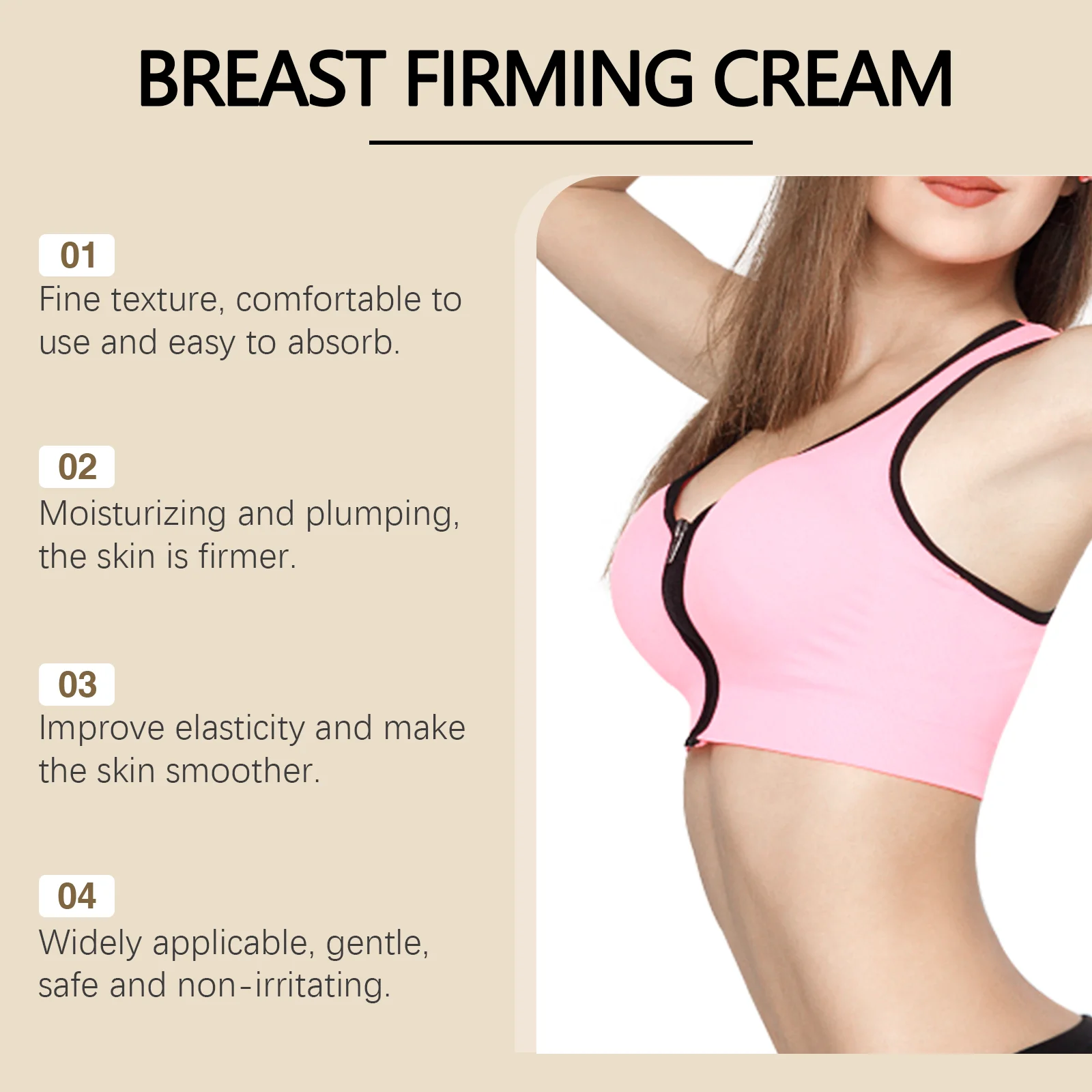 Breast Firming Cream Improve Shape Defined Contour Daily Nourishing Massage Treatment for Smooth Lifting & Hydrating Care