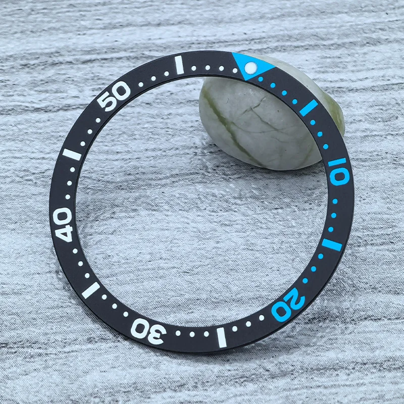 39mmx32mm Flat Aluminum Bezel Insert Fit for SKX 6105 6309 Turtle Watch Cases NH35 NH36 Case Watch Bezel Ring Replace Parts image 2