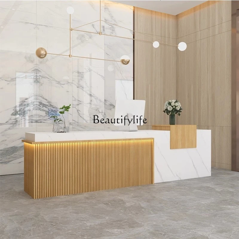 

New Chinese Style Cashier Counter Vintage Table Hotel Tea House Health Center Clothing Store Reception Desk