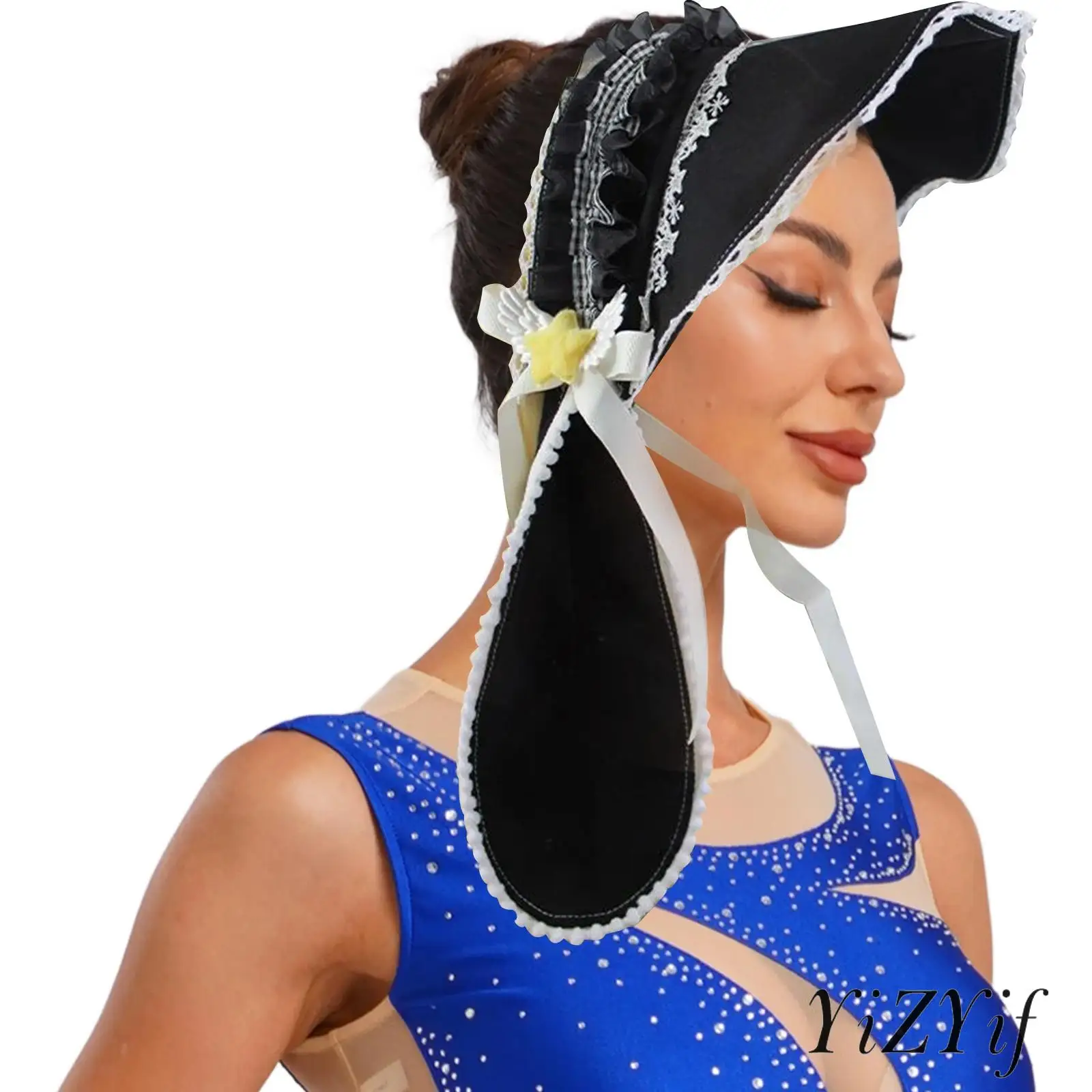 

Cute Rabbit Ear Style Hat with Lace Tea Party Costume Sun Cap Halloween Cosplay Costumes Accessories Masquerade Cosplay Props