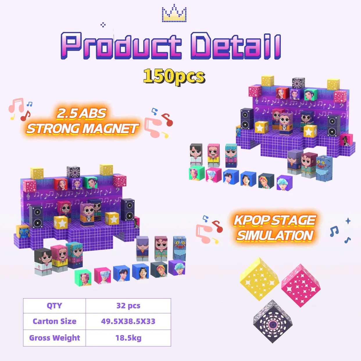 MOC K pop Demon Hunters Blocchi magnetici Giocattoli Musica Anime Coreano K POP Ragazza Gruppo Raccogliere Giocattolo per bambini Regalo di Natale