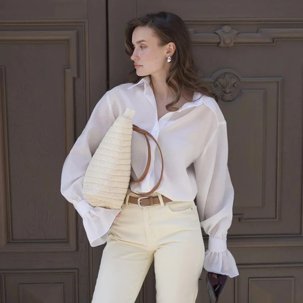 Autunno Nuovo Casual Allentato Cardigan Aperto da Donna irt Pendolarismo Top Faionable Bell Sve Poliestere Lungo Sve irt