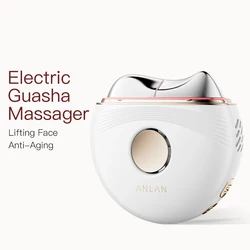 ANLAN elétrico Guasha Massageador Elevação facial EMS Remove edema Refirma a pele Calor de torrão Terapia de raspagem corporal Dispositivo de beleza para cuidados com a pele