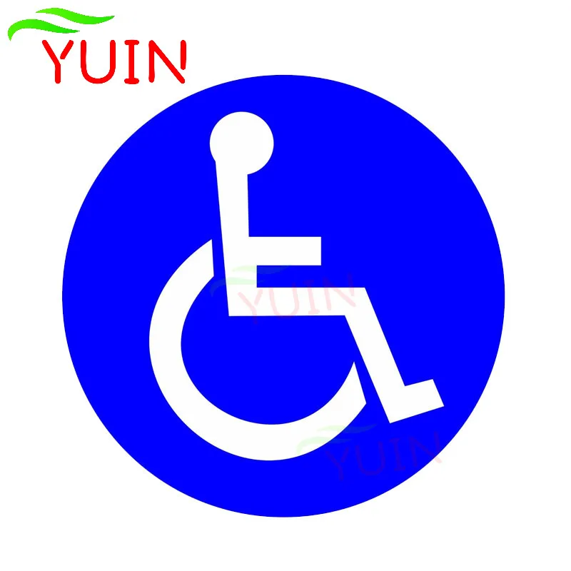 Disabled Wheelchair Handicap Round Car Sticker Personalized Cars Accessories PVC Decorative Waterproof Sunscreen Decal 13*13cm