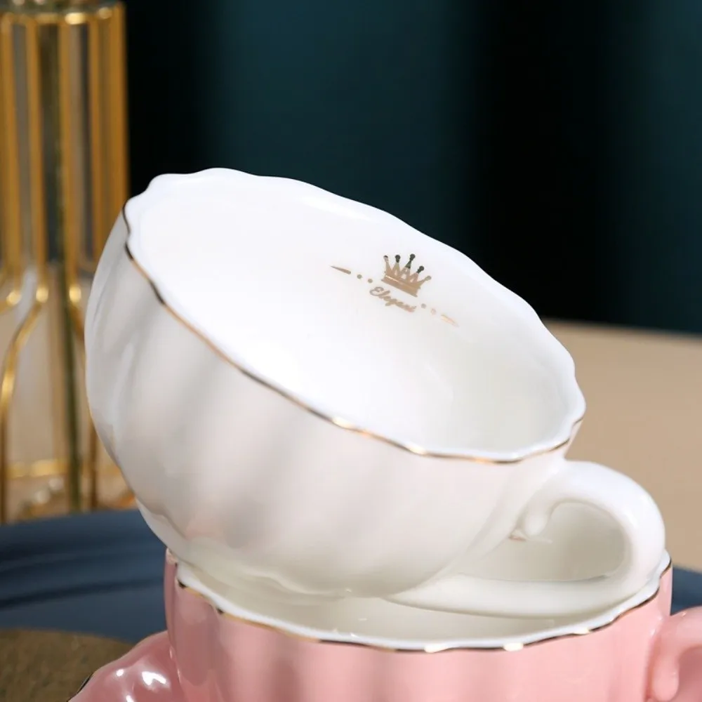 

Coffee Ware Ceramic Pumpkin Coffee Cup Light Luxury Elegant Tea Cups Gold Trim European Style Afternoon Tea Set Afternoon Tea