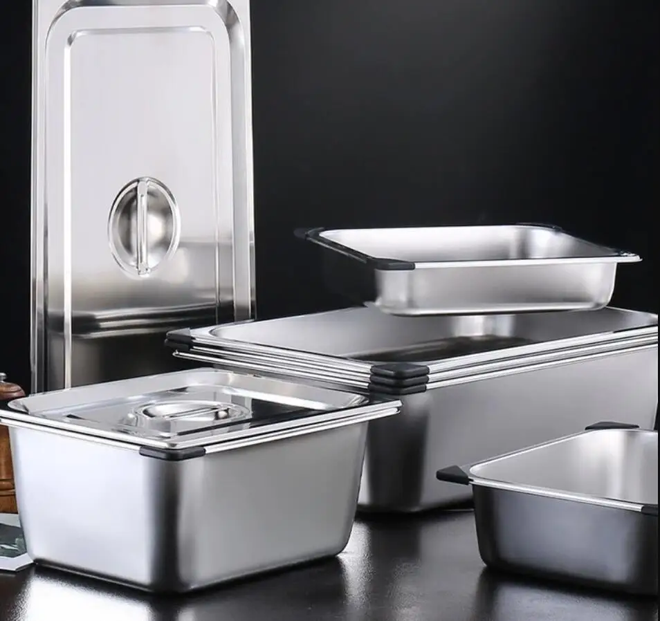 American 304 Stainless Steel Plates Rectangular Basin Buffet Plates Baking Dishes & Pans Storage Tray