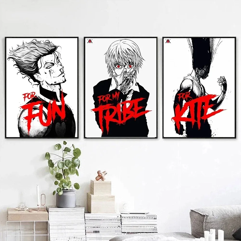Killua Zoldyck Kurapika Gon Freecss Anime Hunter X Hunter Posters Hisoka Canvas Painting Cartoon Wall Art Picture Home Decor