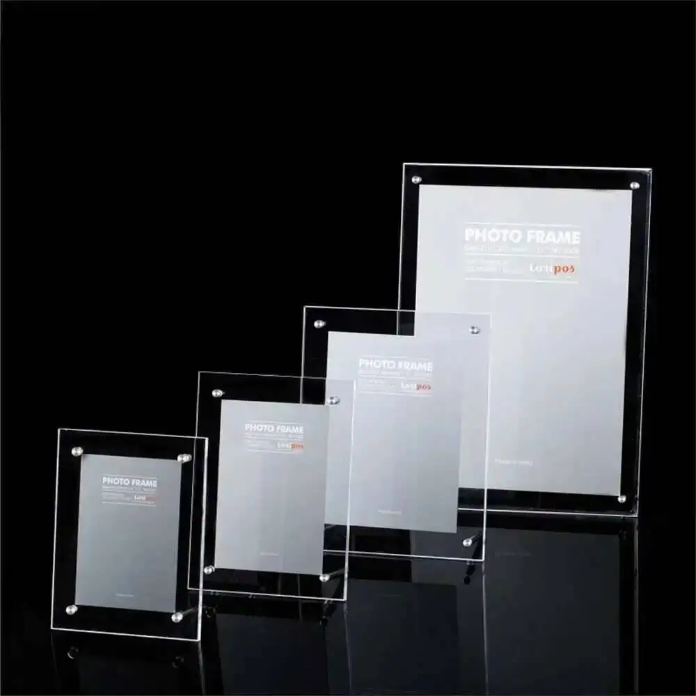 1PCS A5 Clear Acrylic Sign Wedding Label Holder Table Top Magnetic Photo Label Frame