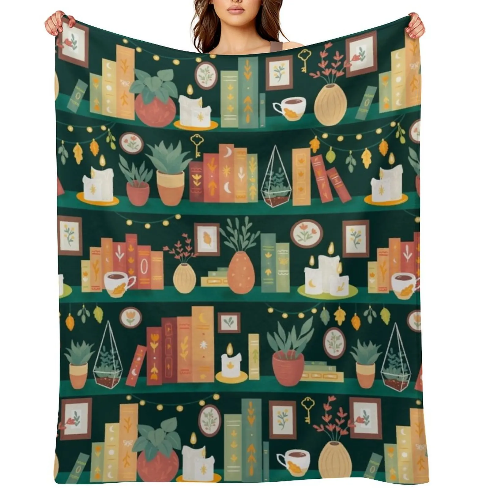 

Hygge library Throw Blanket anime christmas gifts Hairys warm winter Blankets