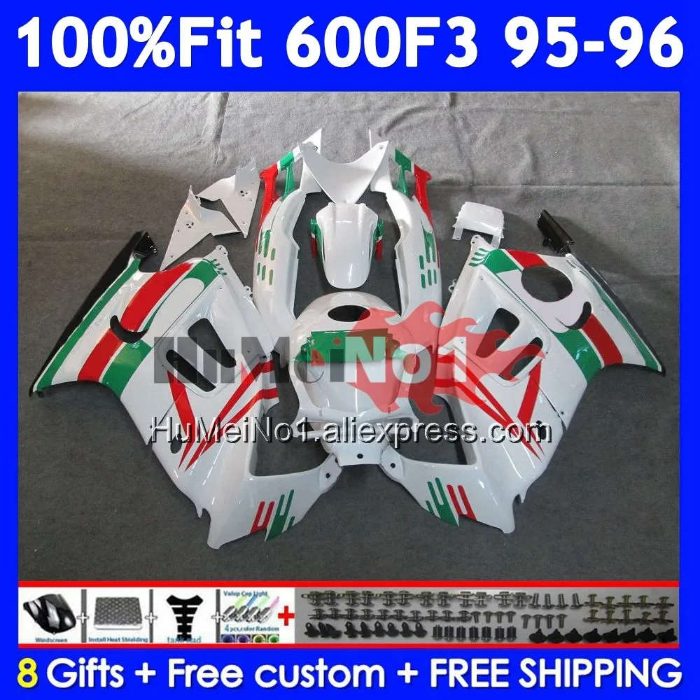 OEM Fairing +Tank For HONDA CBR 600F3 Red green 600 F3 CBR600F3 96 97 38No.141 CBR600 F3 FS CBR600FS 1996 1997 Injection Body