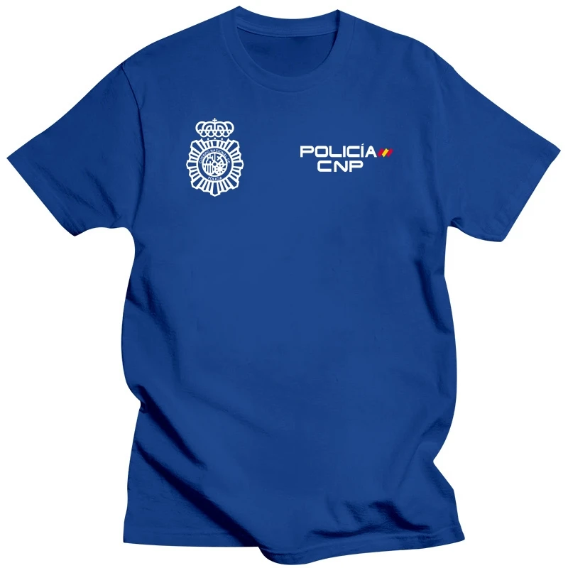 Camiseta UPR Oviedo Policia Nacional Española. 100% Algodón, De Alta Calidad, Casual Top