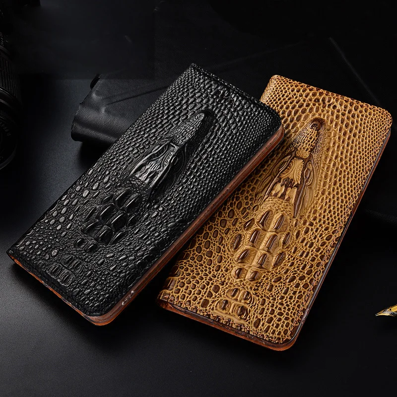 

Luxury Crocodile Head Leather Magnetic Flip Phone Case For Huawei Honor X7 X8 X9 X10 X20 X30 X30i Max 5G Cover Cases