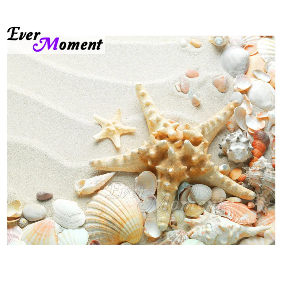 

Starfish Shell Beach Decoration For Home Cross Stitch Full Square Drill Diamond Embroidery Ever Moment Diamond Painting ASF2036
