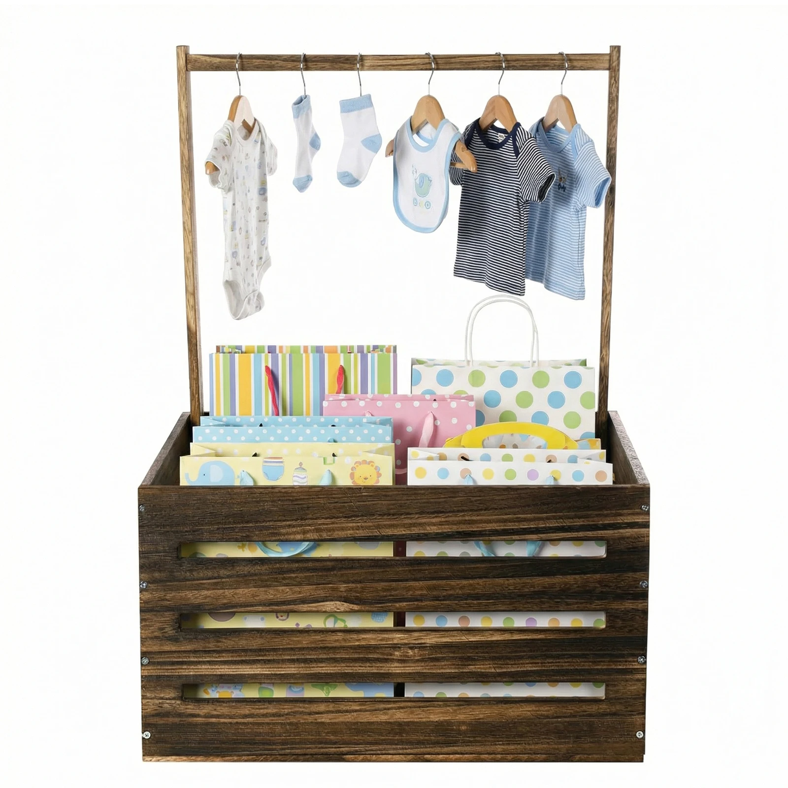 

Baby Clothing Wooden Storage Basket Household Clothing Toy Storage Box Baby Clothing Shelf Shower Solid Wood Storage Basket