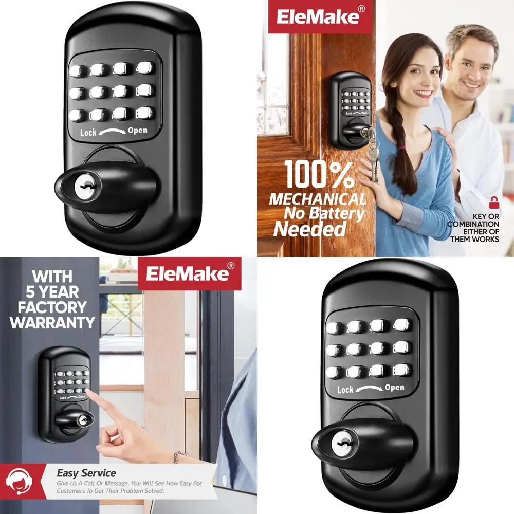 

Механический дверной замок с кодовой панелью, черный - безопасный для электрических приборов, из цинкового сплава