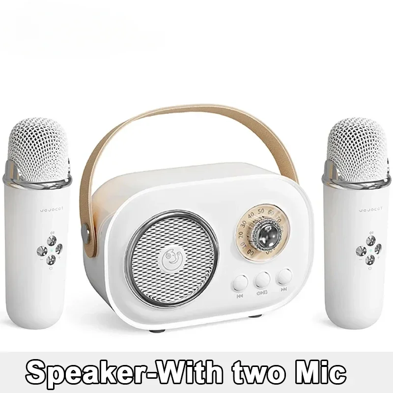 

Bluetooth Karaoke Speaker With 2 Wireless Microphone HiFi Subwoofer Support TF Card Family Mini KTV Machine Outdoor Portable