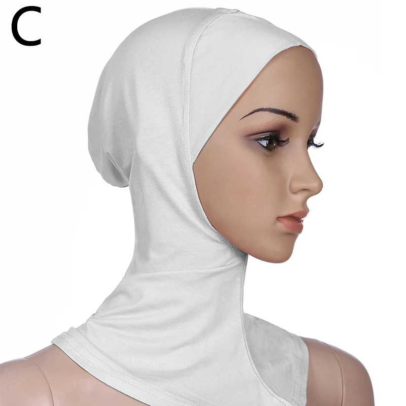 Women Muslim Underscarf Inner Hijab Caps Islamic Underscarf Scarf Hat Cap Bonnet Soft Stretch Cotton Long Shawl Wrap Neck Hat