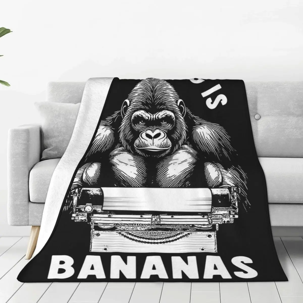 Author Novelist My Writing Is Bananas Gorilla Blankets Fleece Sofa Throw Blankets For Couch Bedding Throws Bedspread Quilt