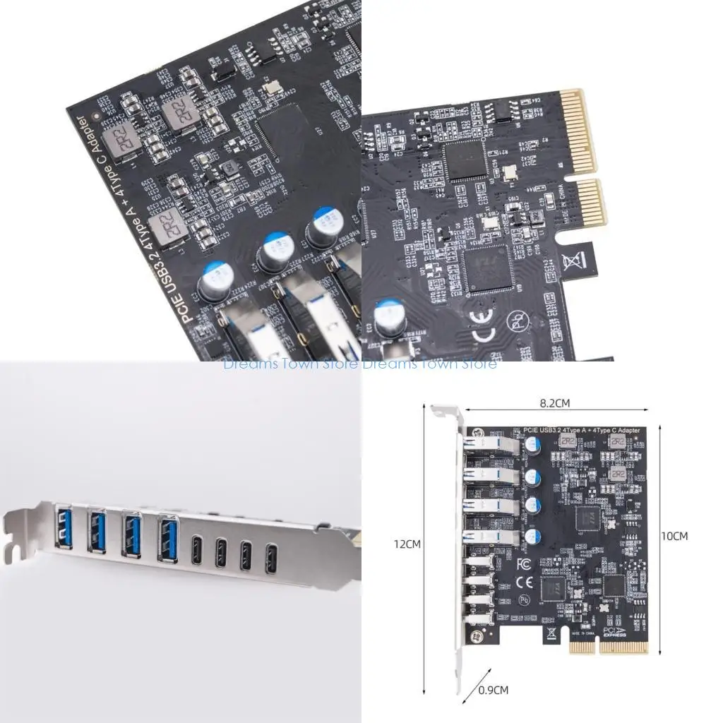 

HX6A USB3.2 Gen2 8Port Adapter Card 8Port USB Expansion Card Featuring 4USB And 4Type C Interfaces For Enhances Connectivity